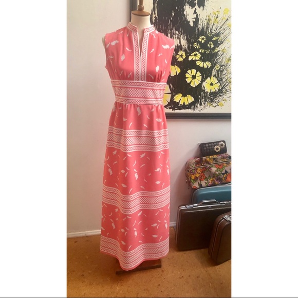 Vtg Hawaiian Maxi Length Dress - Picture 2 of 5